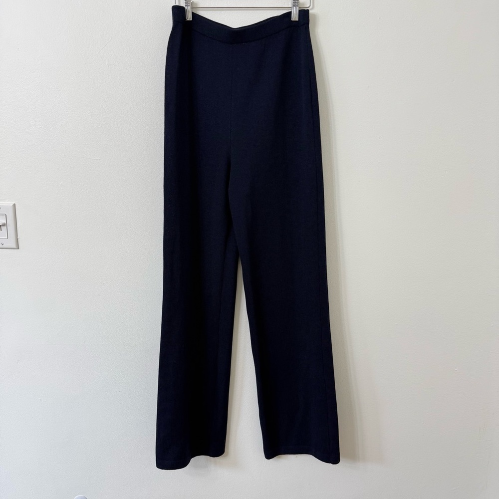 St. John Navy Wide Leg Ponte Pants